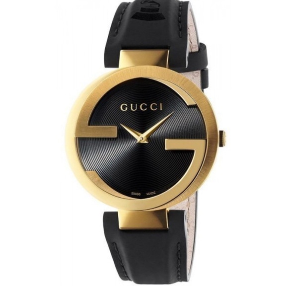 Gucci Accessories - Gucci Interlocking G Gold PVD Watch - Black Dial - Authentic w/ Papers